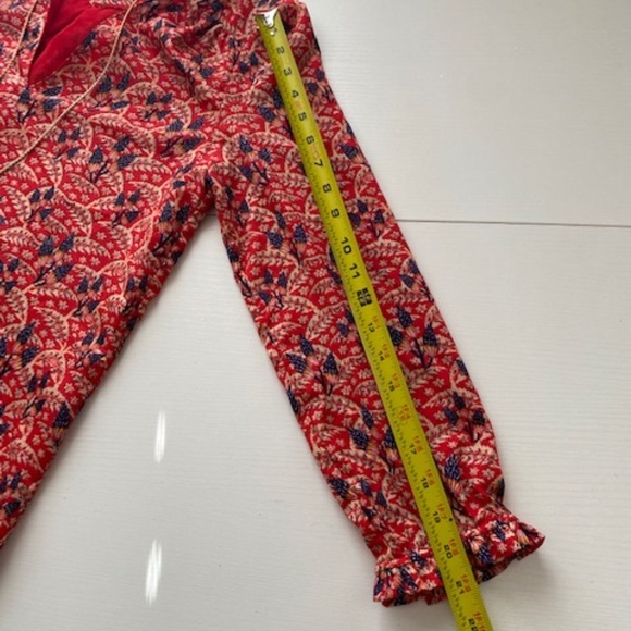 See U Soon Midi Floral Long Sleeve Dress Ruffle Collar Sleeves Size M - Picture 12 of 14